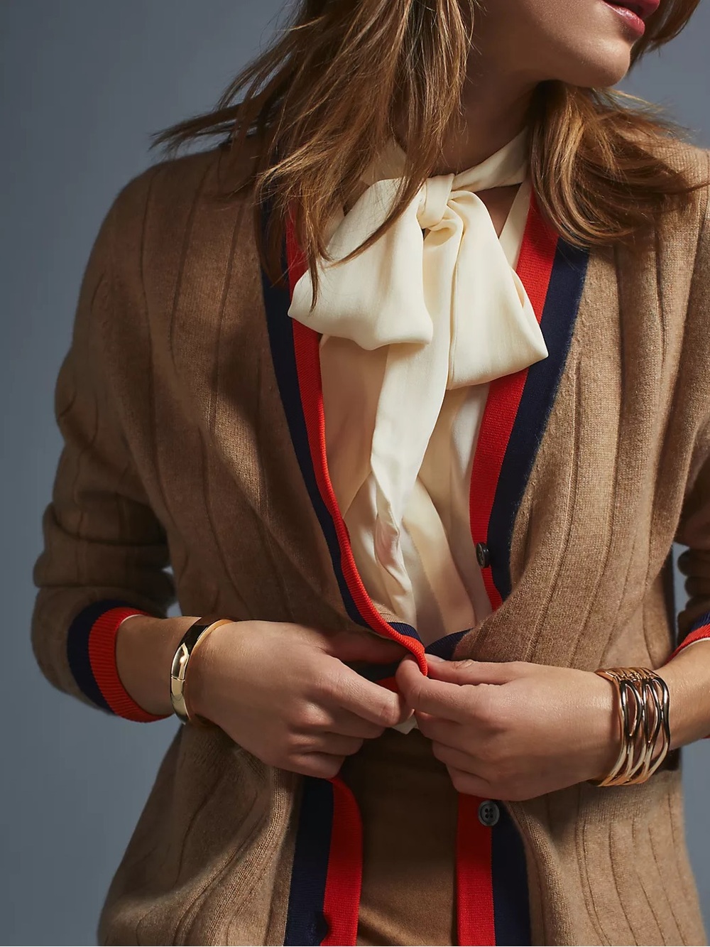 KULE The Sinclair Ribbed Cashmere Cardigan Sweater - Picture 6 of 8